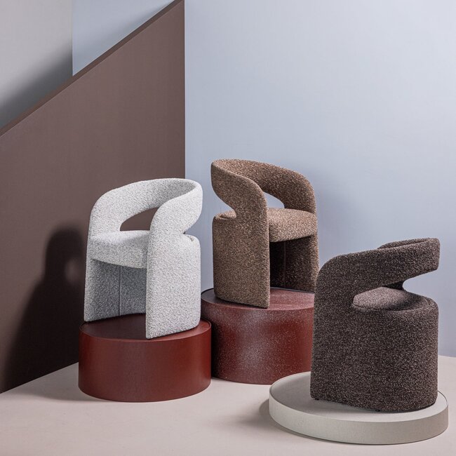 Woood Lanor Eetkamerstoel Grove Boucle Naturel [FSC]