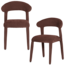 Woood Sile Eetkamerstoel Linnenlook Bordeauxrood - Set Van 2 [FSC]