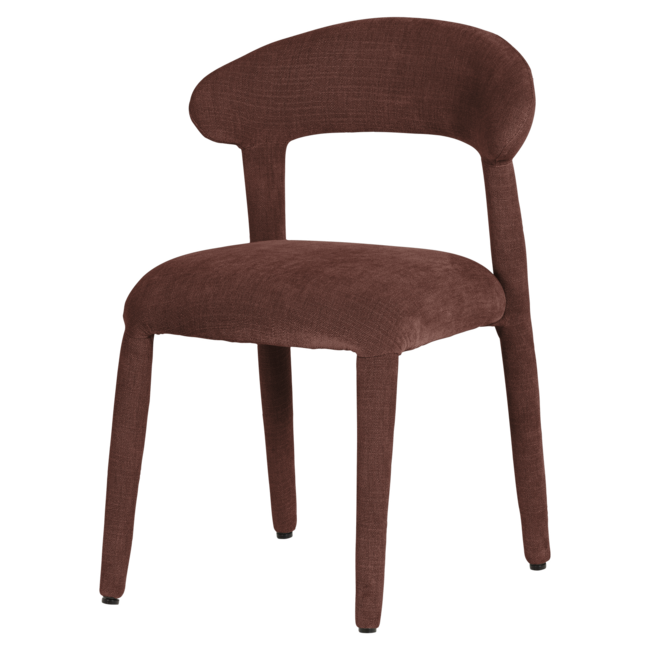Woood Sile Eetkamerstoel Linnenlook Bordeauxrood - Set Van 2 [FSC]