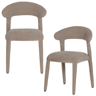 Woood Sile Eetkamerstoel Linnenlook Zand - Set Van 2 [FSC]