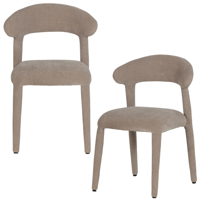 Woood Sile Eetkamerstoel Linnenlook Zand - Set Van 2 [FSC]