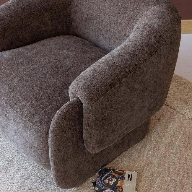 Woood Moru Fauteuil Chenille Donkerbruin [FSC]