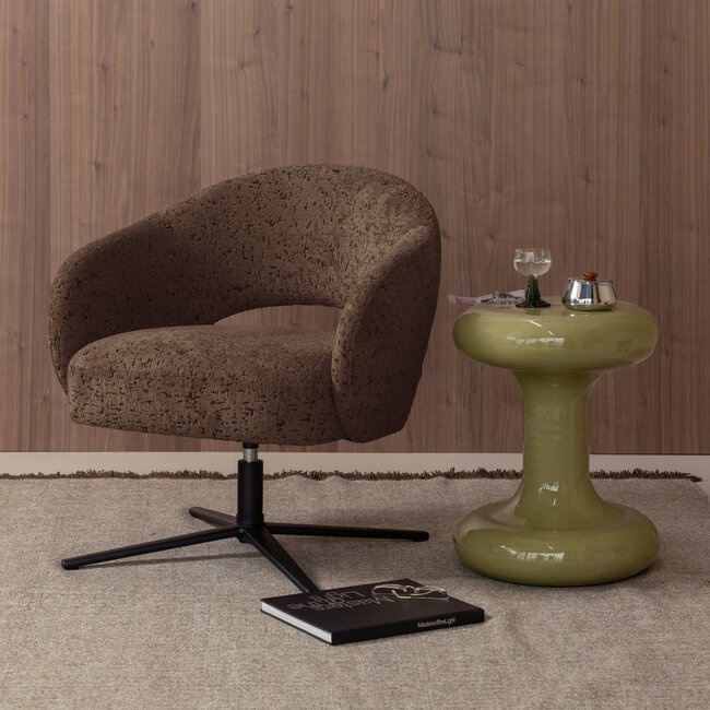 Woood Pico Draaifauteuil Velvet Structuur Bruin [FSC]