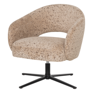 Woood Pico Draaifauteuil Velvet Structuur Zand [FSC]