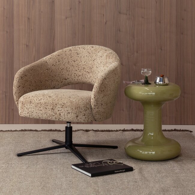Woood Pico Draaifauteuil Velvet Structuur Zand [FSC]
