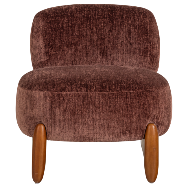 Woood Runi Fauteuil Hout/Velvet Paars/Bruin [FSC]
