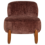 Woood Runi Fauteuil Hout/Velvet Paars/Bruin [FSC]