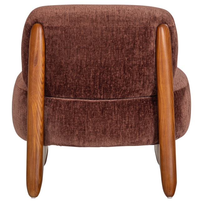 Woood Runi Fauteuil Hout/Velvet Paars/Bruin [FSC]