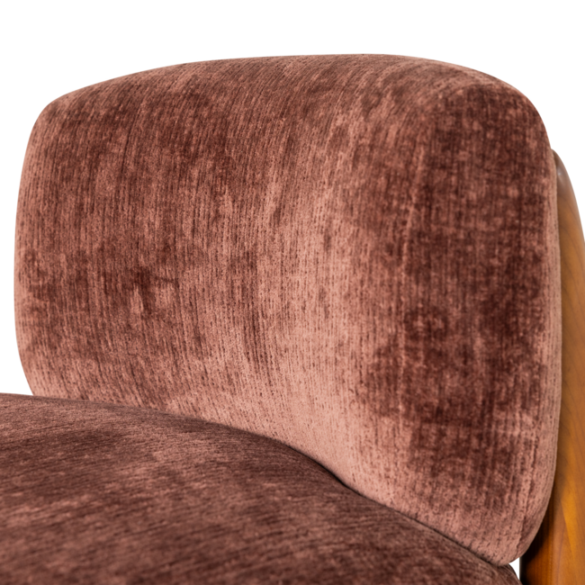 Woood Runi Fauteuil Hout/Velvet Paars/Bruin [FSC]