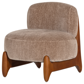 Woood Runi Fauteuil Hout/Velvet Zand [FSC]