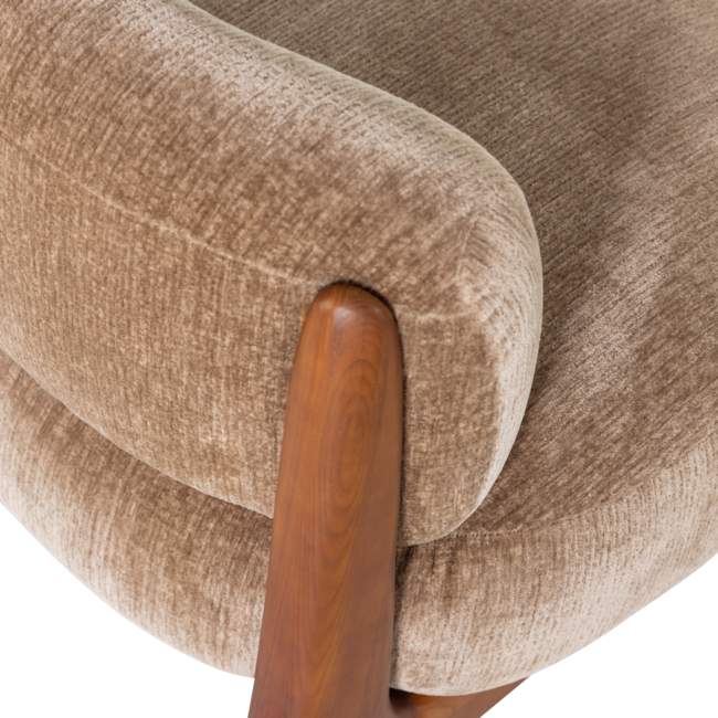 Woood Runi Fauteuil Hout/Velvet Zand [FSC]