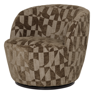 Woood Serra Draaifauteuil Grafisch Patroon Olijfgroen [FSC]