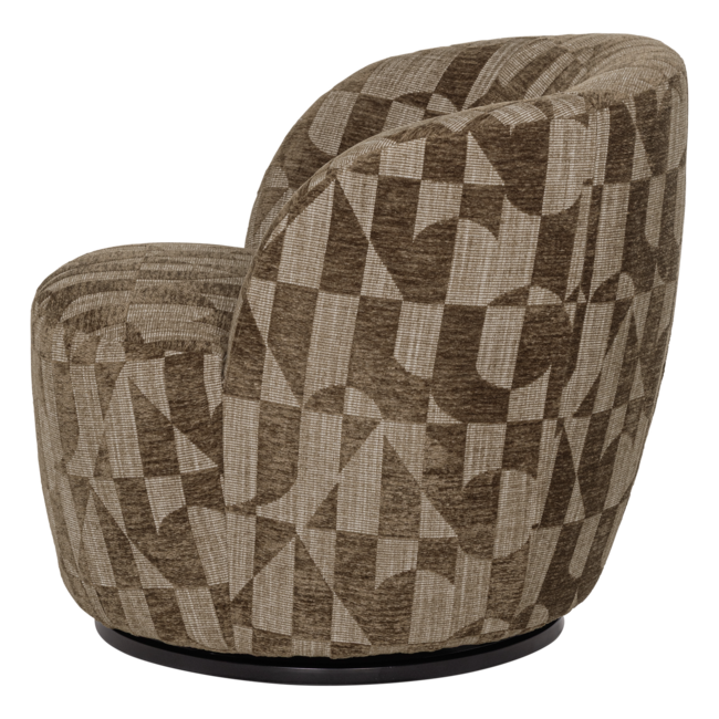 Woood Serra Draaifauteuil Grafisch Patroon Olijfgroen [FSC]