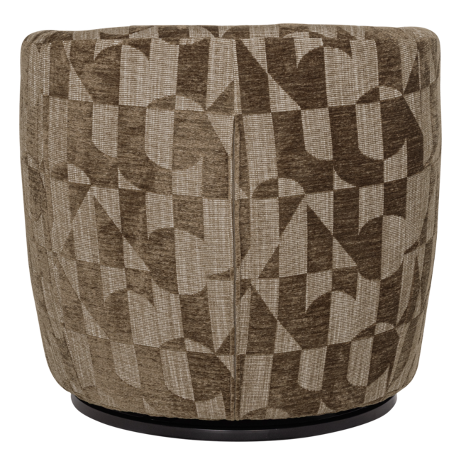 Woood Serra Draaifauteuil Grafisch Patroon Olijfgroen [FSC]