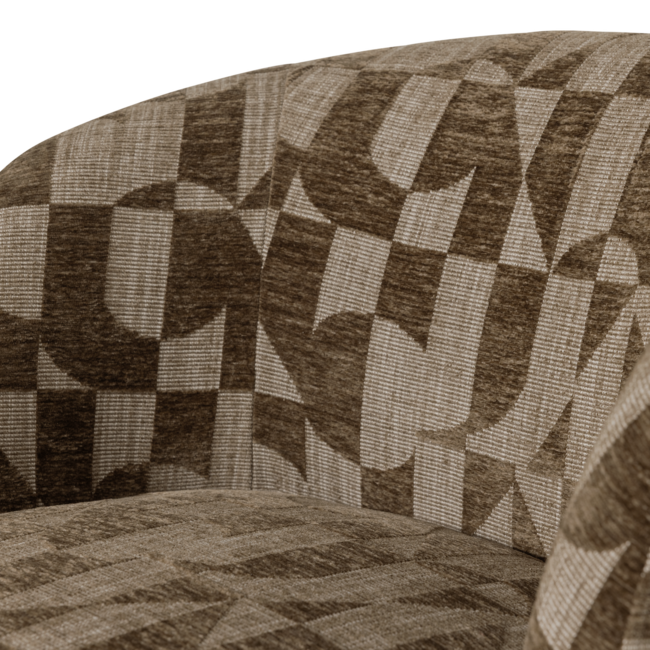 Woood Serra Draaifauteuil Grafisch Patroon Olijfgroen [FSC]