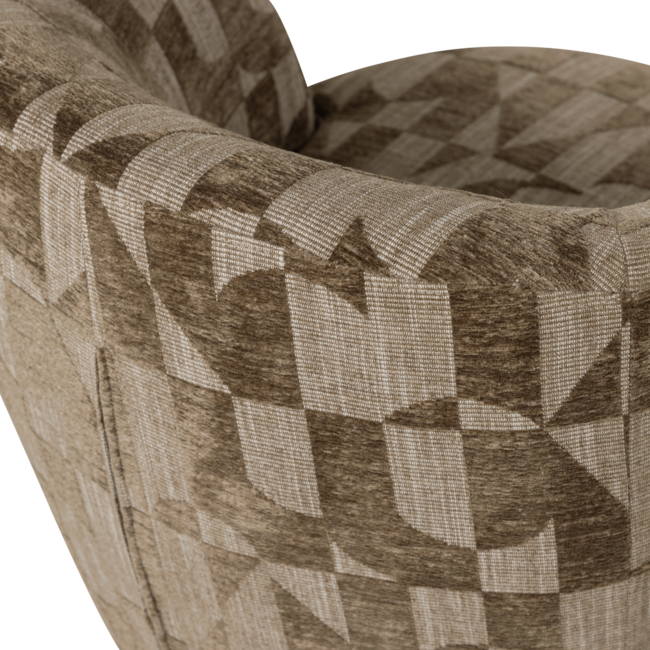 Woood Serra Draaifauteuil Grafisch Patroon Olijfgroen [FSC]
