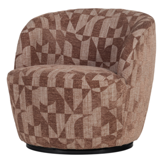 Woood Serra Draaifauteuil Grafisch Patroon Oudroze [FSC]