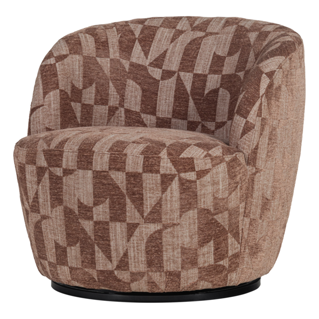 Woood Serra Draaifauteuil Grafisch Patroon Oudroze [FSC]