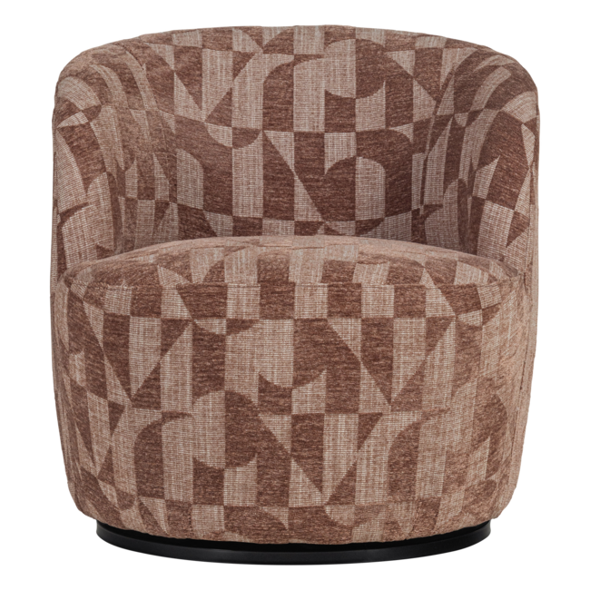 Woood Serra Draaifauteuil Grafisch Patroon Oudroze [FSC]