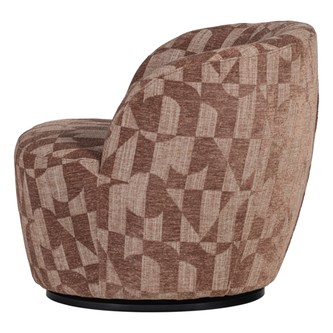 Woood Serra Draaifauteuil Grafisch Patroon Oudroze [FSC]