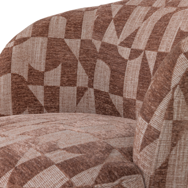 Woood Serra Draaifauteuil Grafisch Patroon Oudroze [FSC]