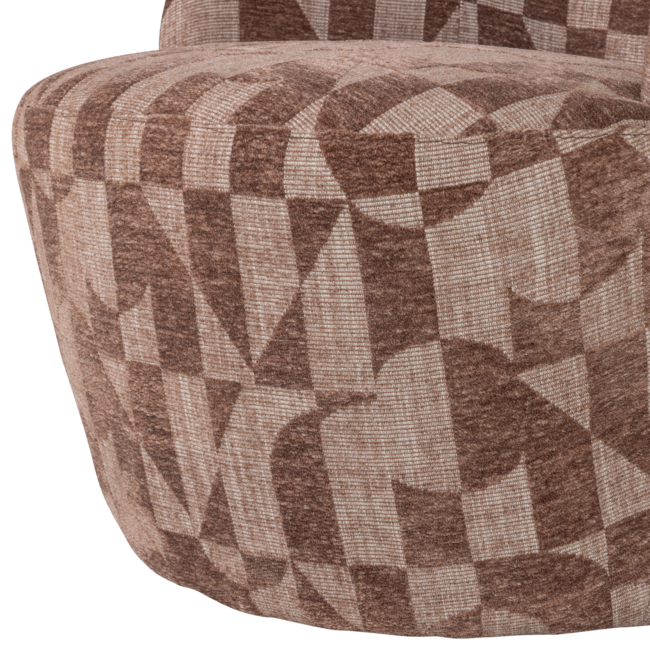 Woood Serra Draaifauteuil Grafisch Patroon Oudroze [FSC]