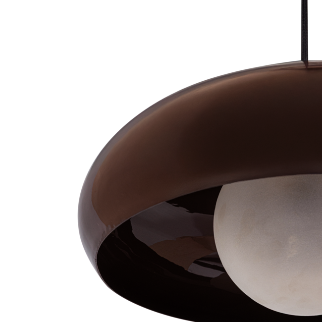 Woood Tivo Hanglamp Rond Metaal Hoogglans Bruin
