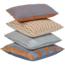 Woood Lira Kussens Blauw/Oranje - Set Van 4