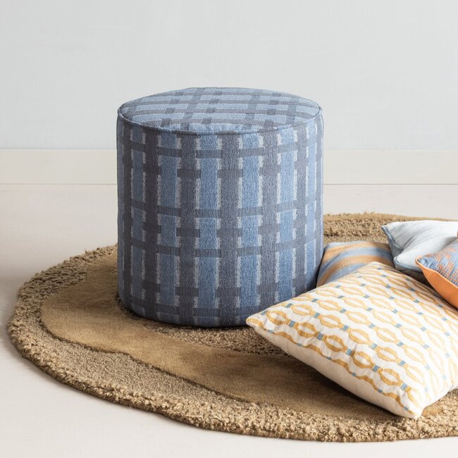 Woood Lira Kussens Blauw/Oranje - Set Van 4