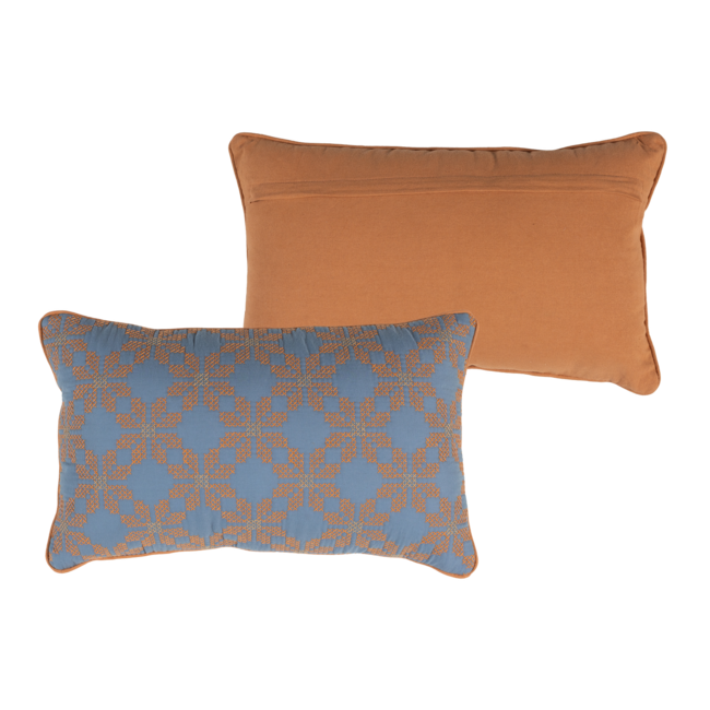 Woood Lira Kussens Blauw/Oranje - Set Van 4