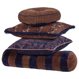 Woood Niva Kussens Bruin/Blauw - Set Van 4