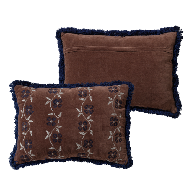 Woood Niva Kussens Bruin/Blauw - Set Van 4