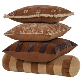 Woood Rela Kussens Bruin/Ecru - Set Van 4