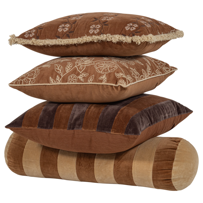 Woood Rela Kussens Bruin/Ecru - Set Van 4