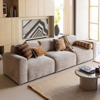 Woood Rela Kussens Bruin/Ecru - Set Van 4