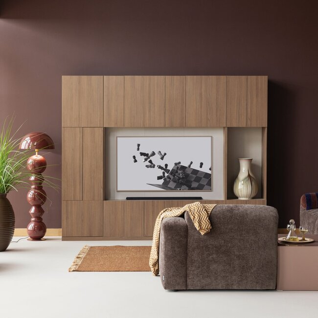 Woood Build Smalle Half Open Kast 54 Cm Eiken Decor Bruin [FSC]