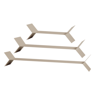 Woood Lorin Wandplanken Metaal Zand - Set Van 3