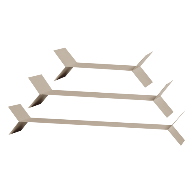 Woood Lorin Wandplanken Metaal Zand - Set Van 3