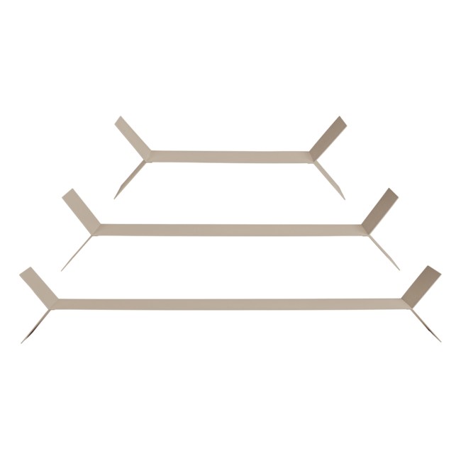 Woood Lorin Wandplanken Metaal Zand - Set Van 3
