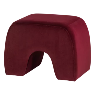Woood Lucen Poef Velvet Bordeauxrood [FSC]