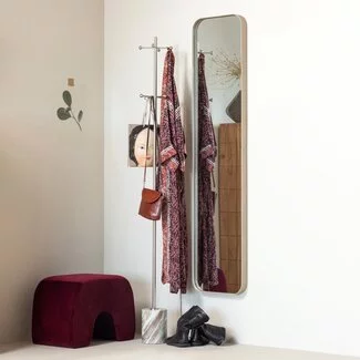 Woood Lucen Poef Velvet Bordeauxrood [FSC]