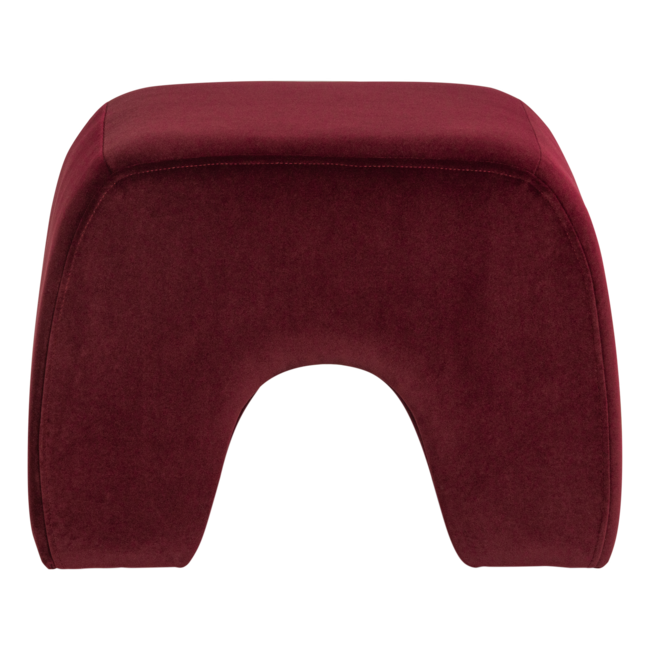 Woood Lucen Poef Velvet Bordeauxrood [FSC]