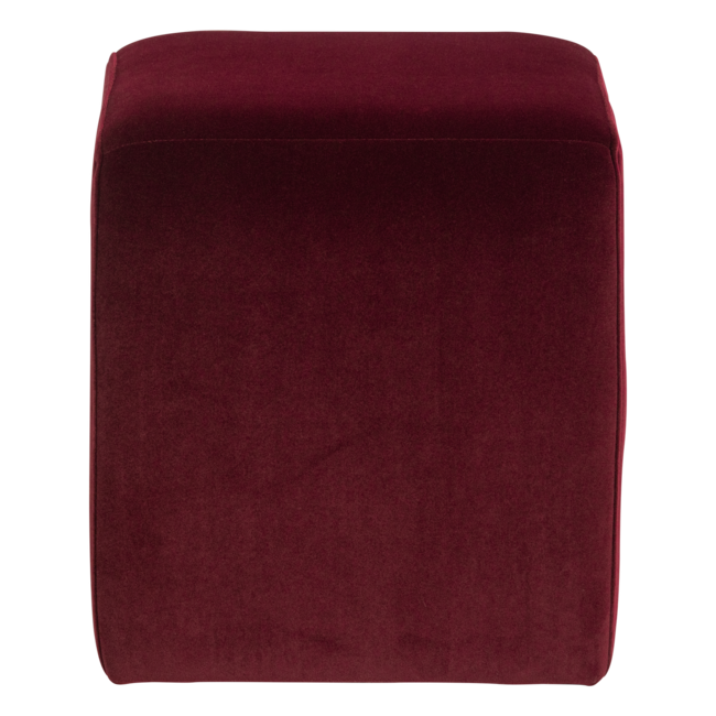 Woood Lucen Poef Velvet Bordeauxrood [FSC]