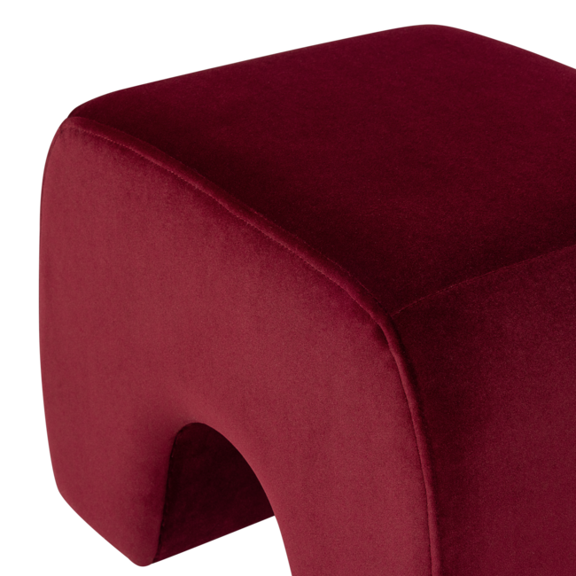 Woood Lucen Poef Velvet Bordeauxrood [FSC]
