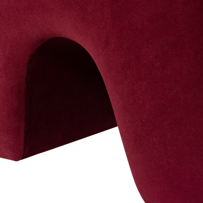 Woood Lucen Poef Velvet Bordeauxrood [FSC]