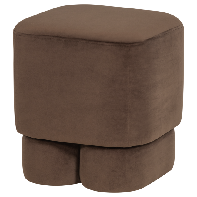 Woood Valen Poef Velvet Bruin [FSC]