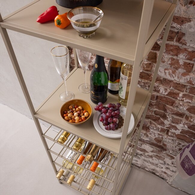 Woood Reese Multifunctioneel Wijn-/Drankenrek Metaal Zand