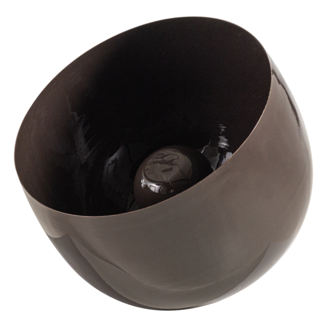 Woood Mero Tafellamp 34xo35 Cm Metaal Hoogglans Donkerbruin