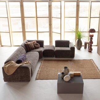 Woood Ruglio Vloerkleed 170x240 Cm Wol/Jute Bruin