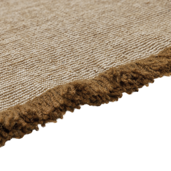 Woood Weavly Vloerkleed 170x240 Cm Wol Lichtbruin/Naturel